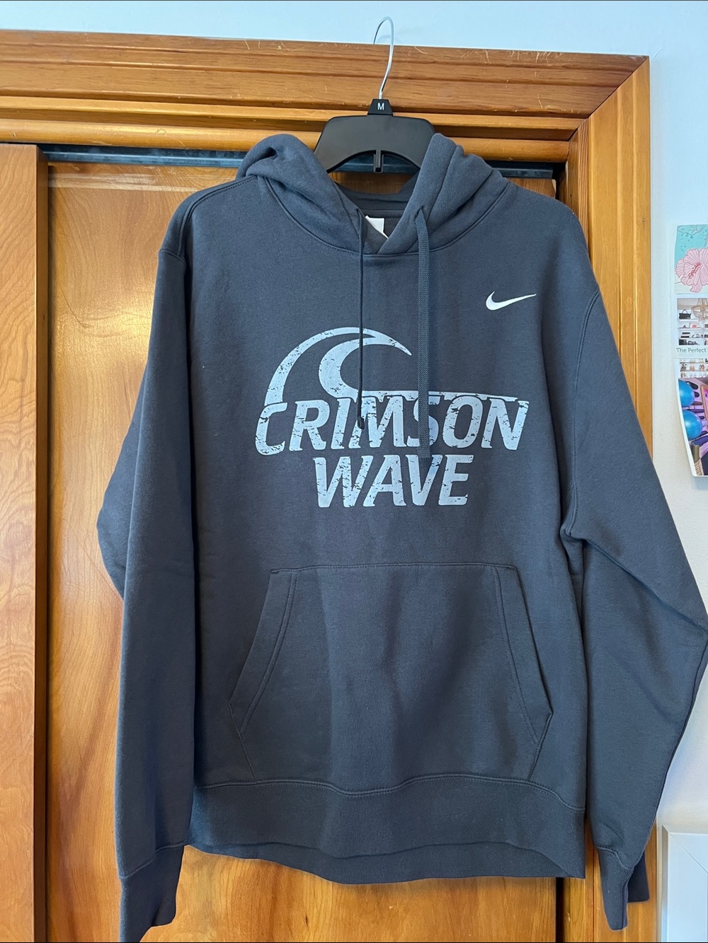 Nike Dark Gray Hoodie with Light Blue Graphic